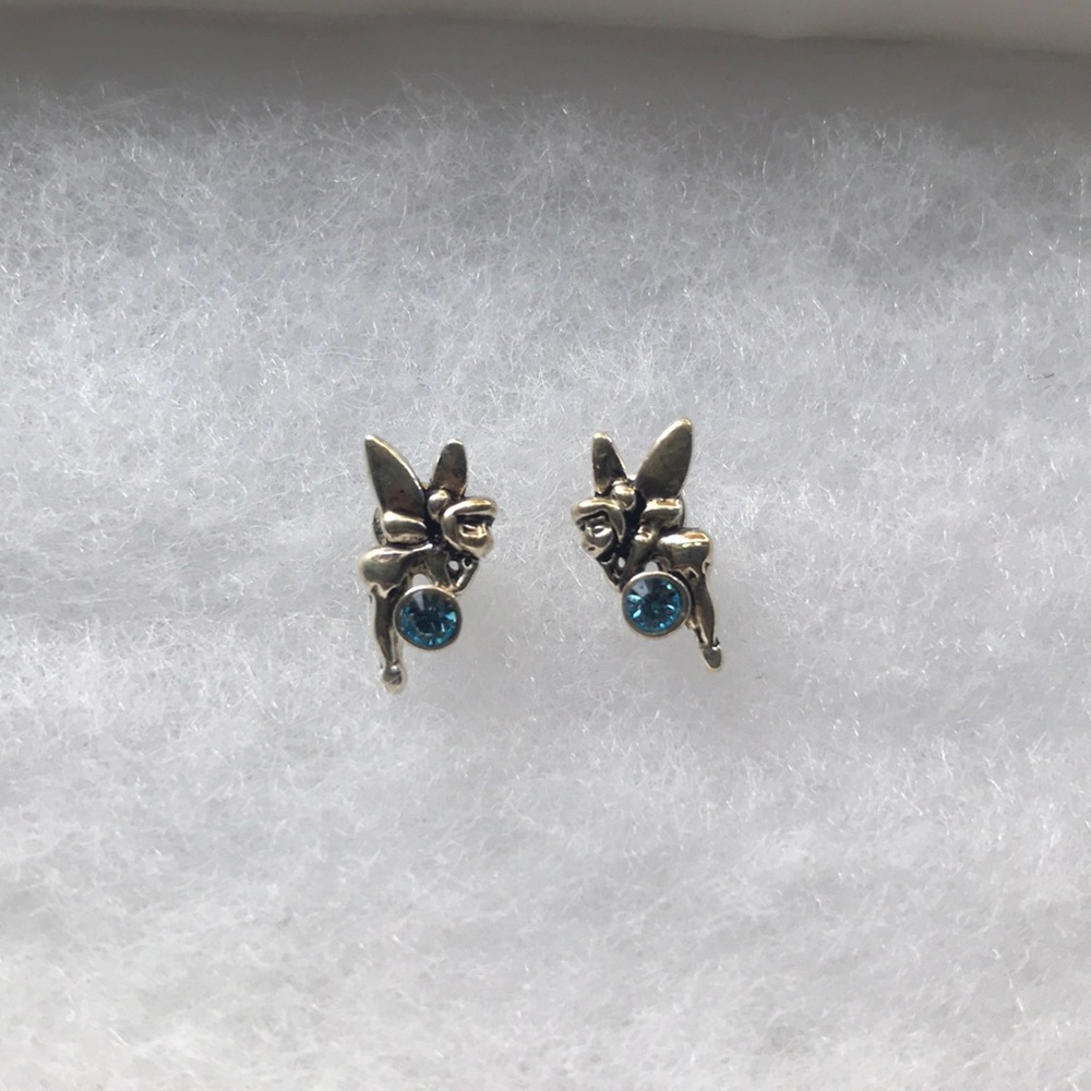 Disney Tinkerbell Aquamarine Birthstone Studs